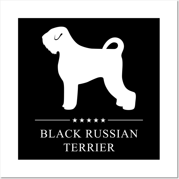 Black Russian Terrier Dog White Silhouette Wall Art by millersye